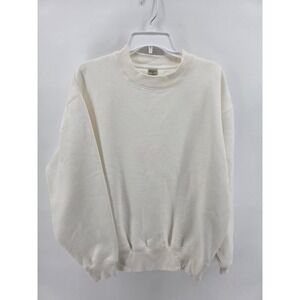 Cream Ivory Crewneck Sweatshirt 100% Cotton Basic